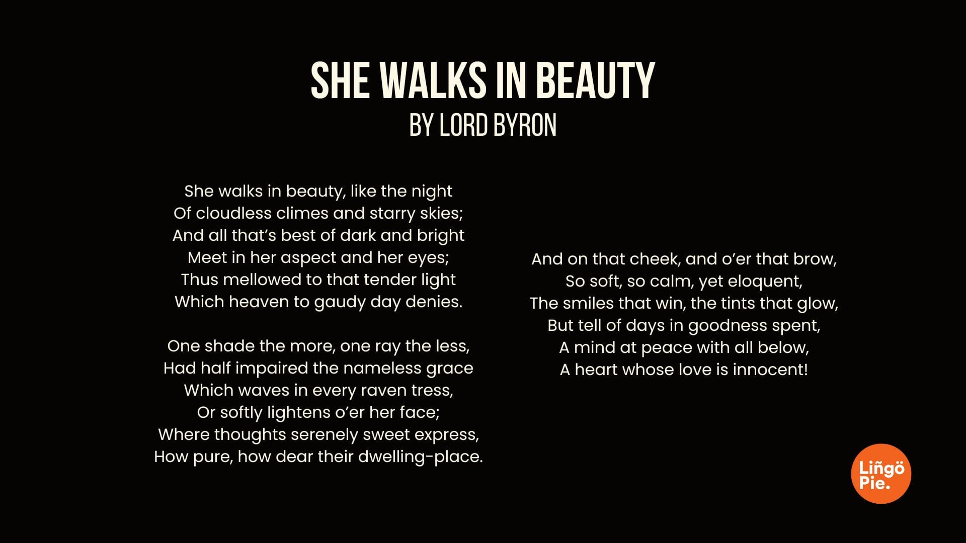 She Walks in Beauty